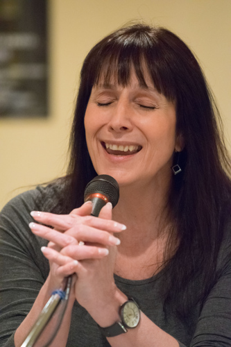 Kelly Edwards at the Shades of Grey band practice in Kanata, Ontario, February 16, 2017. Photo by Garth Gullekson