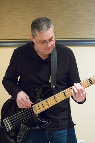 Scott Darlington at the Shades of Grey band practice in Kanata, Ontario, February 16, 2017. Photo by Garth Gullekson