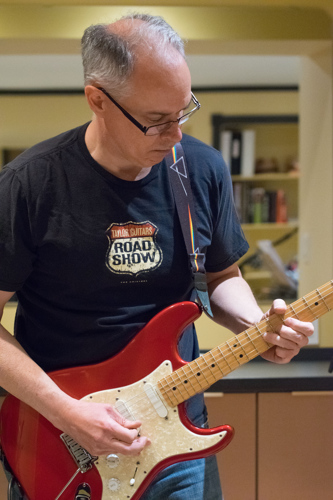 Rick Martin at the Shades of Grey band practice in Kanata, Ontario, February 16, 2017. Photo by Garth Gullekson