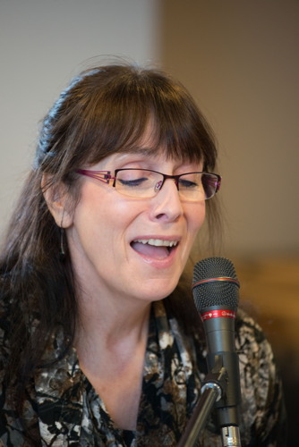 Kelly singing at the Shades of Grey band practice in Barrhaven, Ontario, April 5, 2017. Photo by Garth Gullekson