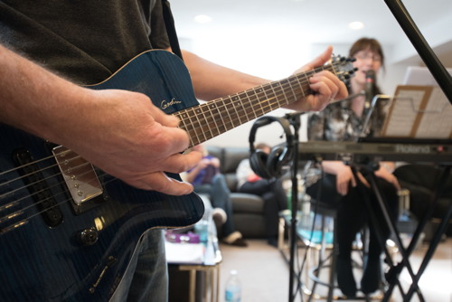 Marc playing at the Shades of Grey band practice in Barrhaven, Ontario, April 5, 2017. Photo by Garth Gullekson