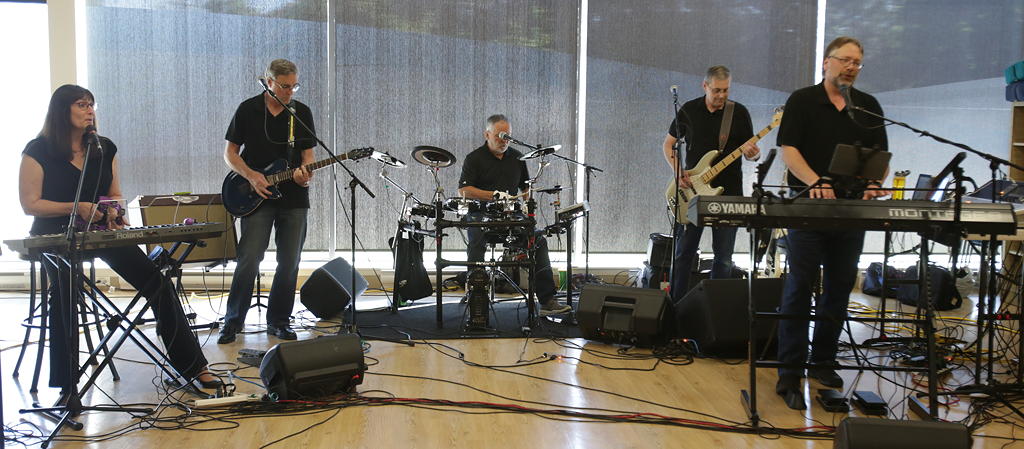 The band Frozen Echo performing at the Long & McQuade’s Spring Recital on June 16th, 2018 in Kanata, Ontario.